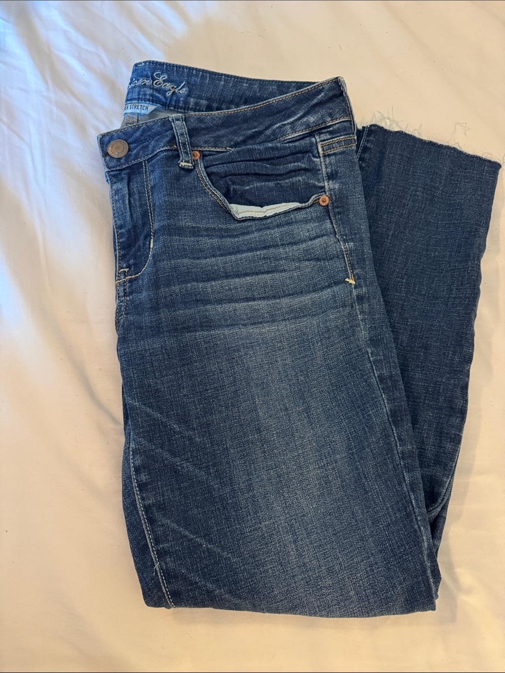 American Eagle Outfitters Women's Medium Blue Skinny Jeans Size 12 Short
